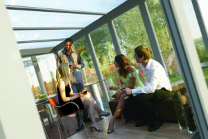 Ideal Windows And Conservatories Lean To Low Pitch glass to ground